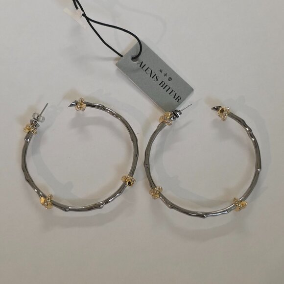 Alexis Bittar Barbed Wire Hoop Earrings - Gunmetal - Picture 9 of 13